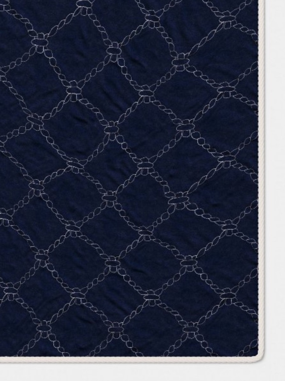ROOM ESSENTIALS NWT Quilted Net Throw Blanket Blue/Neutral